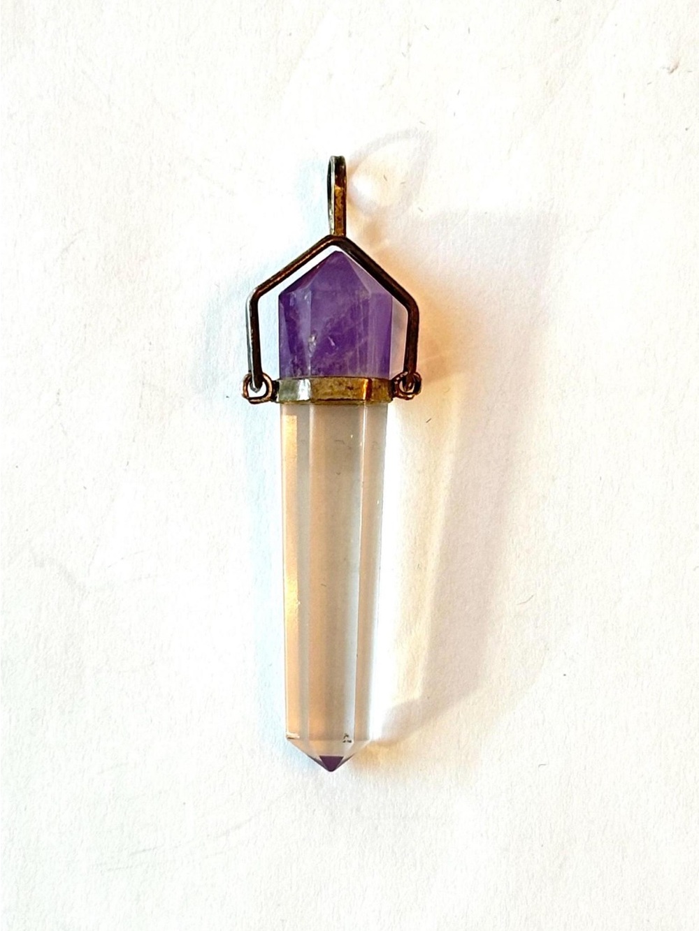Vintage Purple Amethyst & Clear Quartz Pendant
Sterling Silver Natural Gemstone